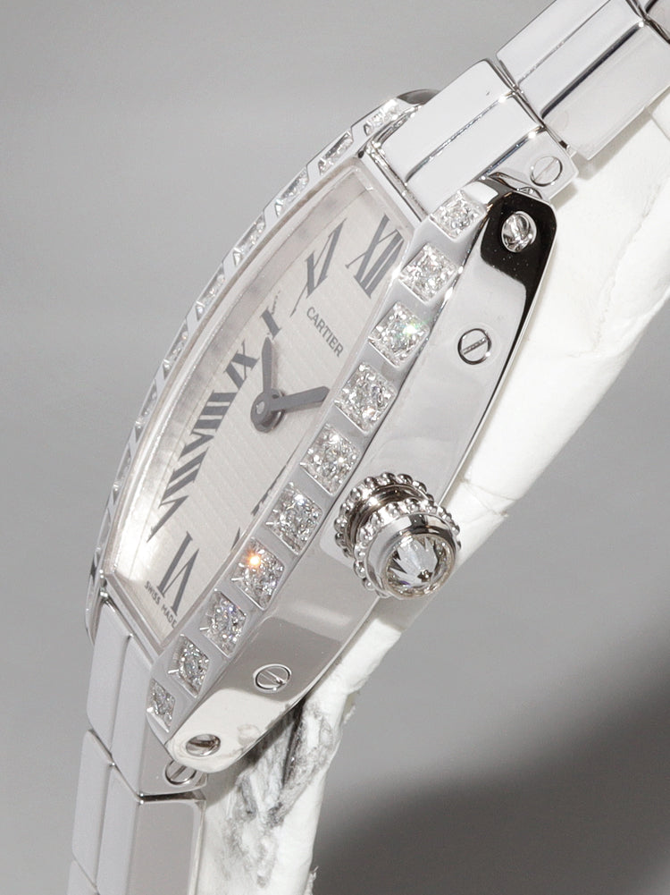 Cartier Mini Tonneau Diamond Quartz Watch WJ2004W3 in Great Condition