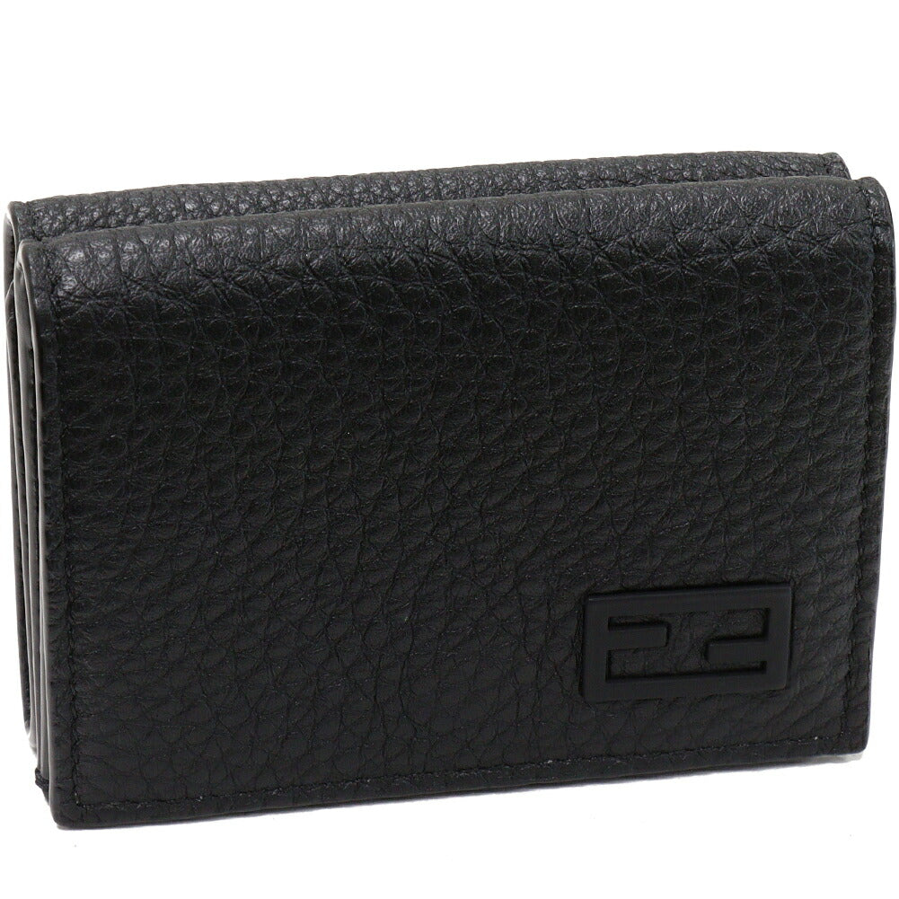 Fendi Tri-Fold Wallet FF Bucket Black