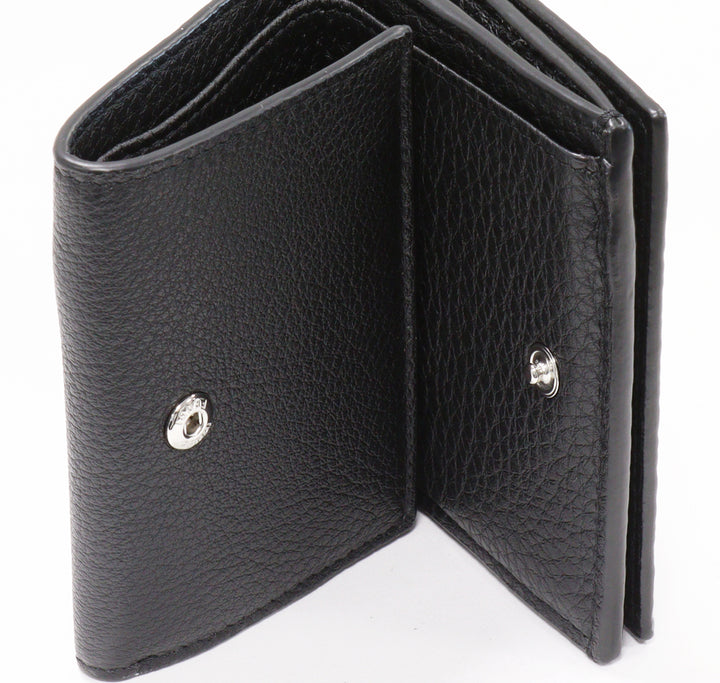 Fendi Calf Leather Trifold Wallet Black 7M0280 AG0L F0QA1 in Pristine Condition