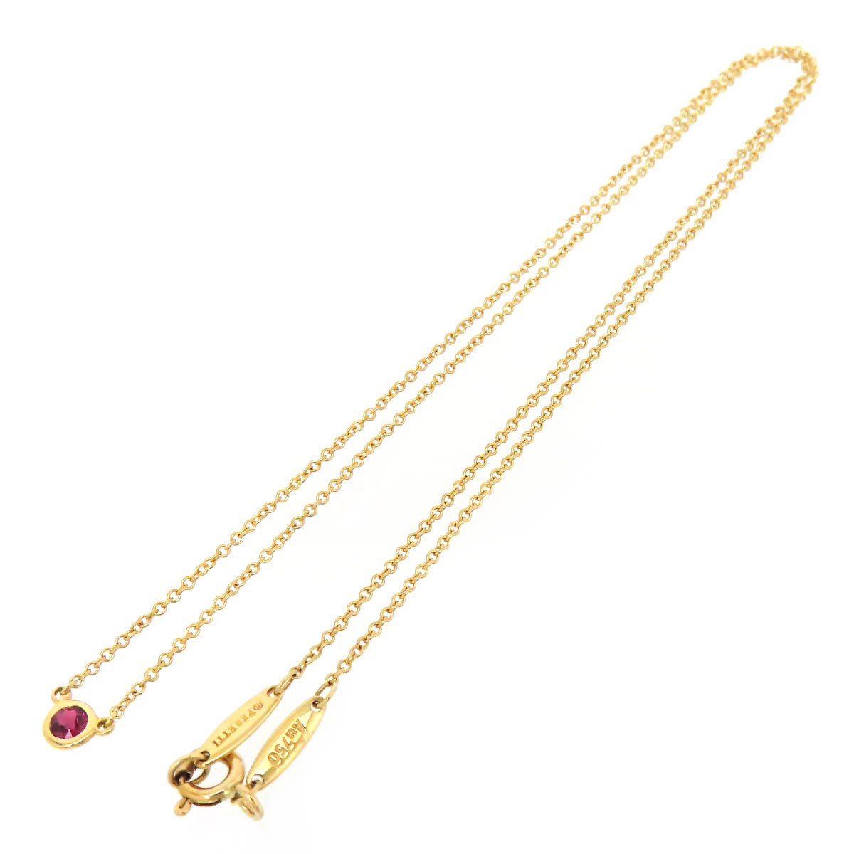 Tiffany Necklace Au750 K18YG Ruby