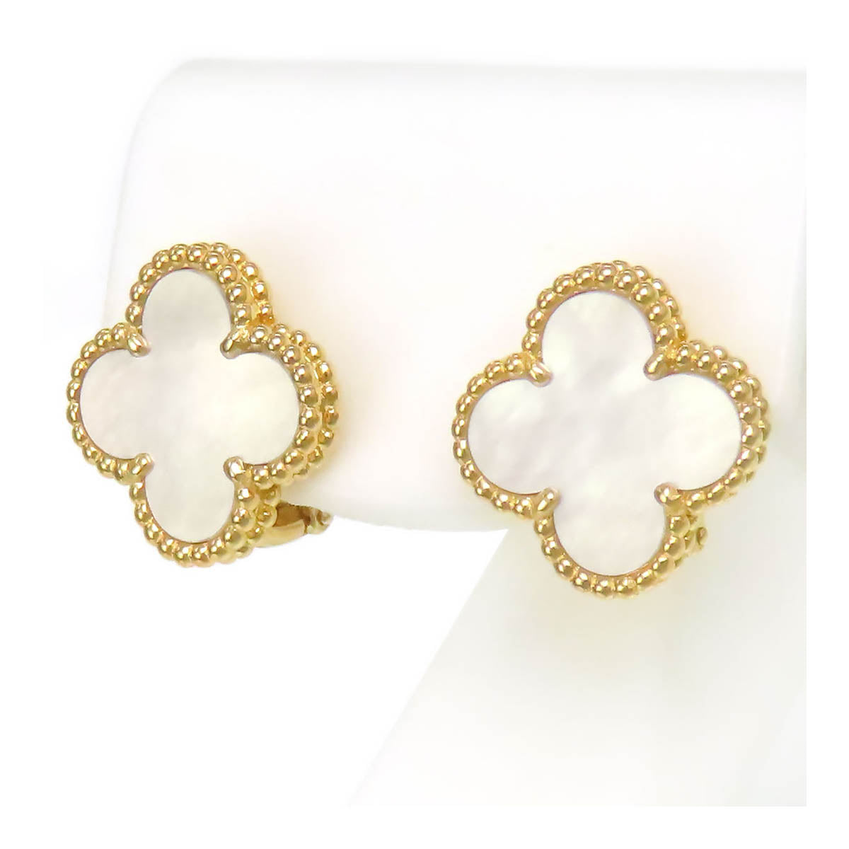 Van Cleef & Arpels Alhambra Earrings K18YG Mother of Pearl