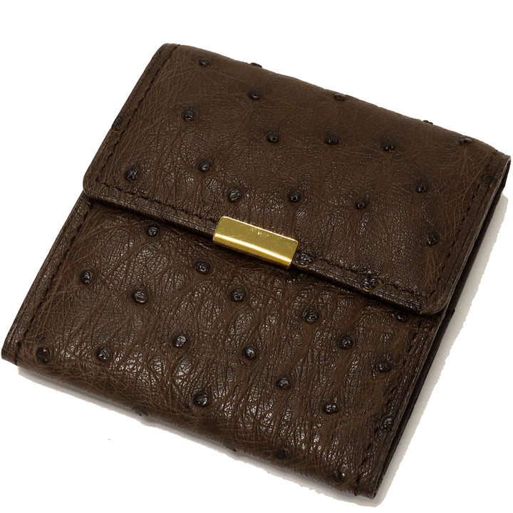 Ostrich Coin Case Brown