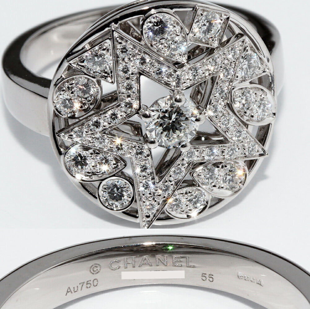 Chanel K18WG Diamond Comet Ring J4123