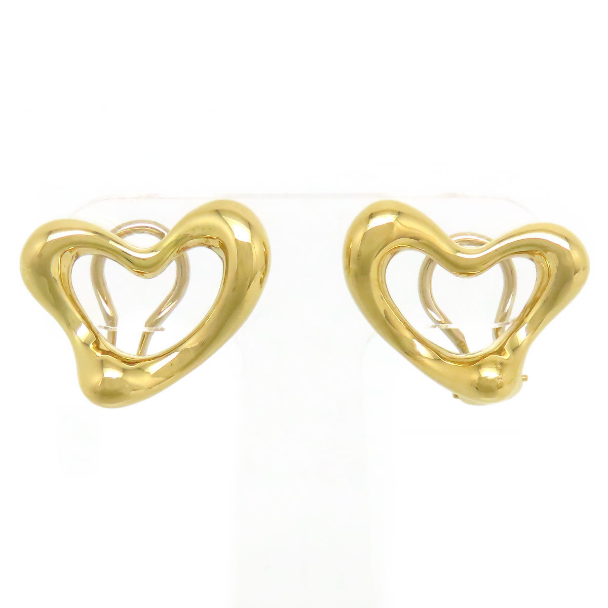 Tiffany 18K Gold Open Heart Earrings