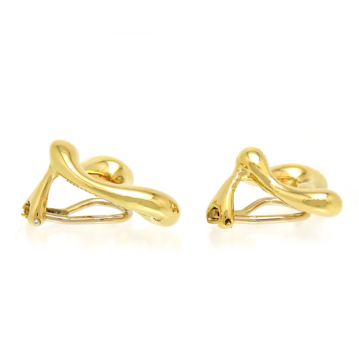 Tiffany 18K Gold Open Heart Earrings