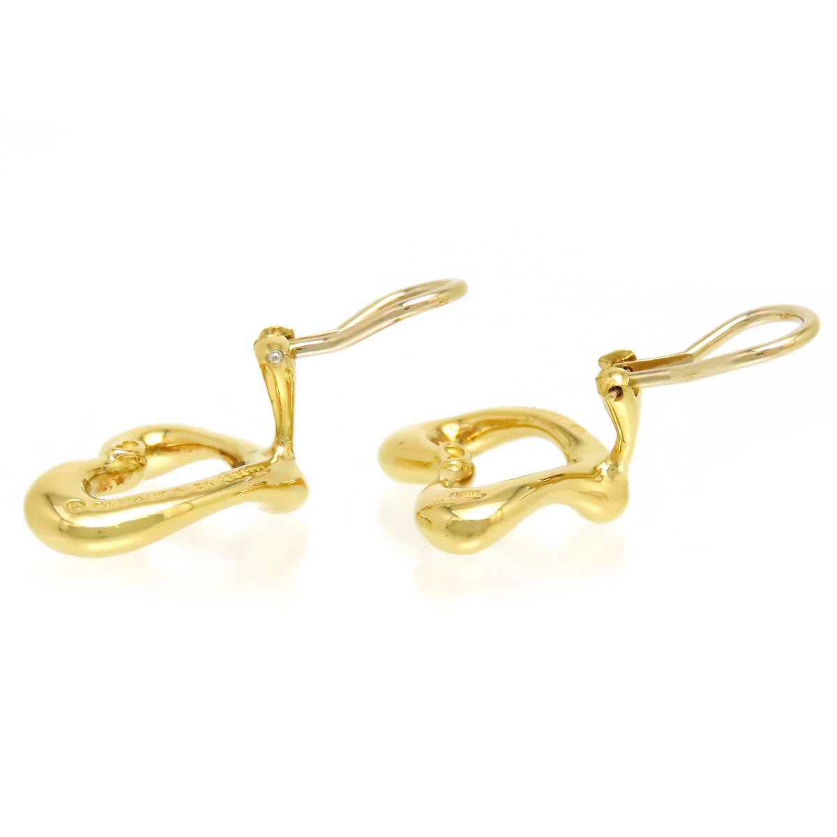 Tiffany 18K Gold Open Heart Earrings