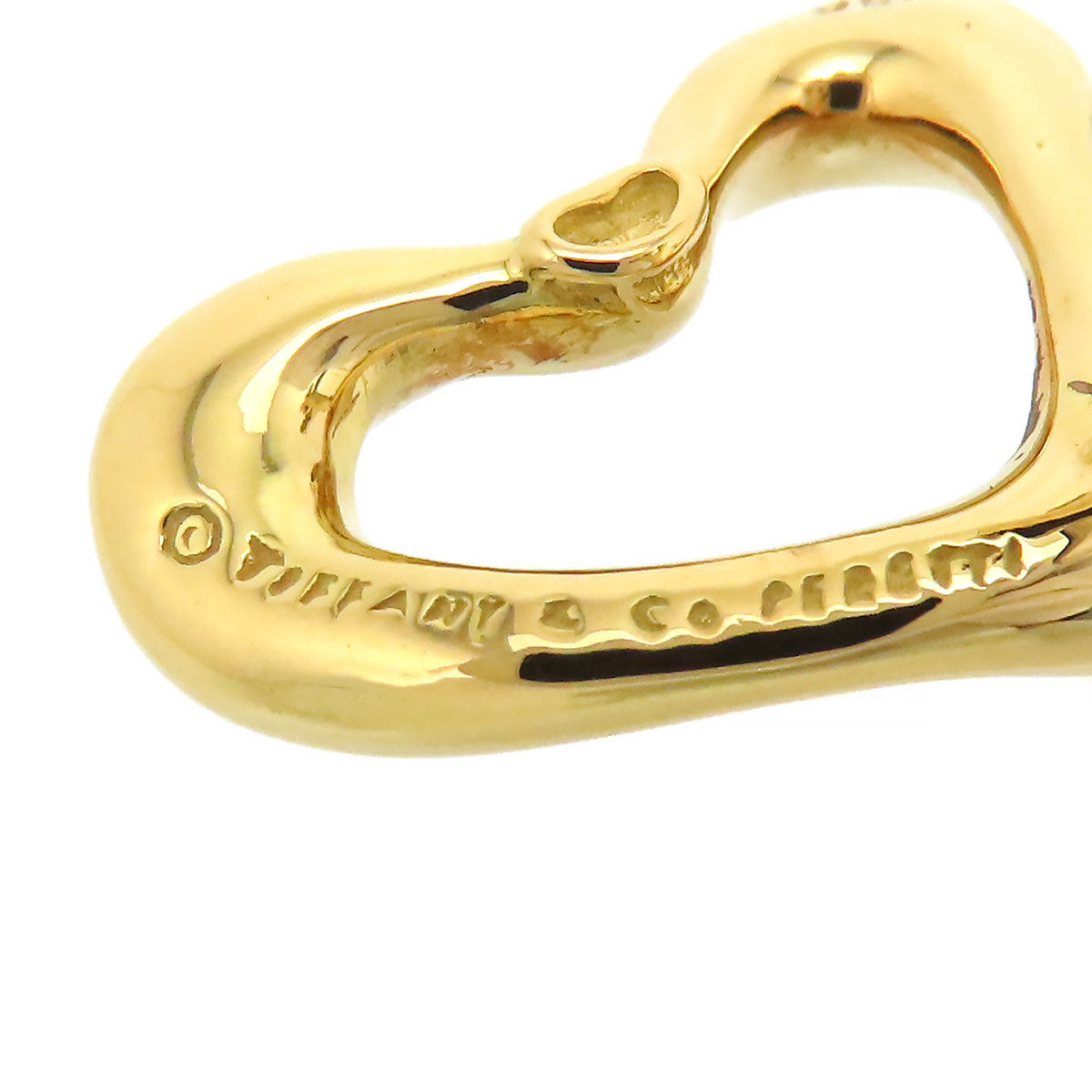 Tiffany 18K Gold Open Heart Earrings