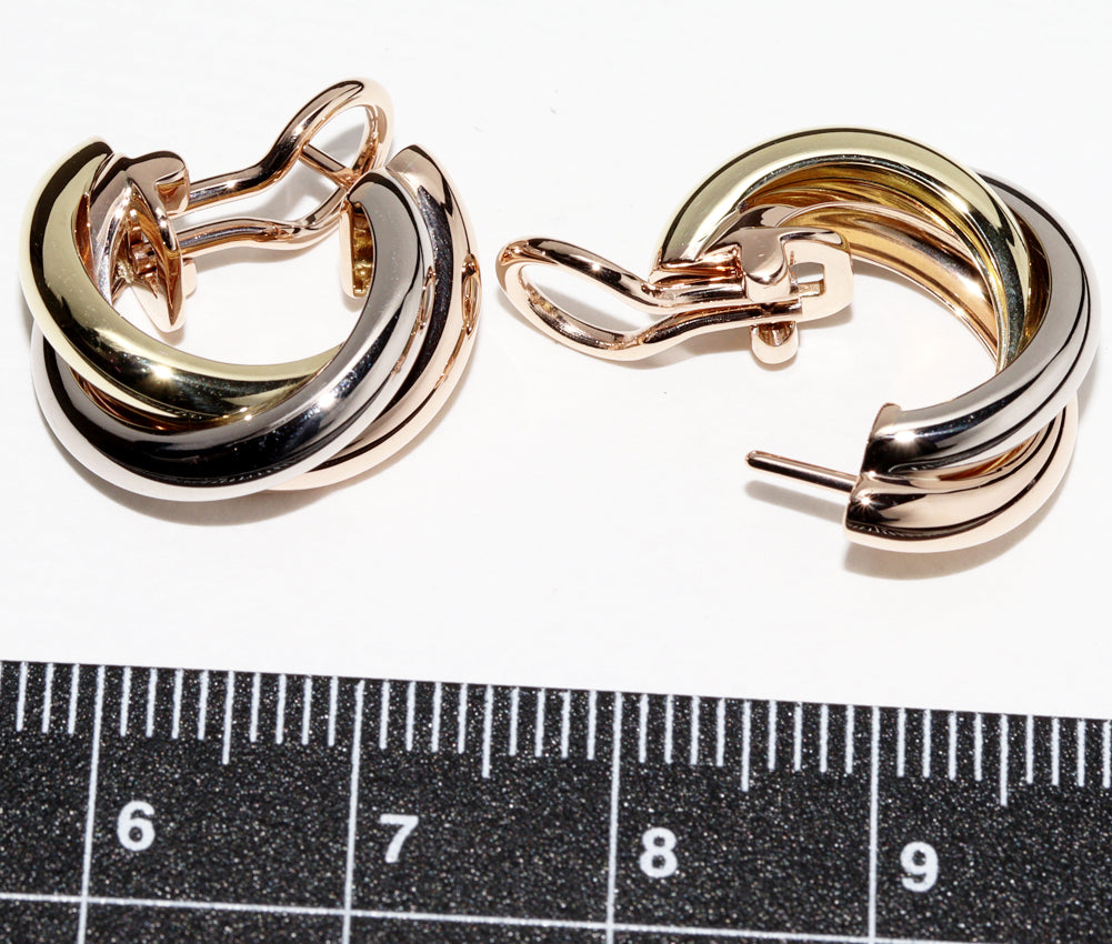 Cartier Trinity Hoop Earrings K18YG K18WG K18PG 80083231 in Great Condition