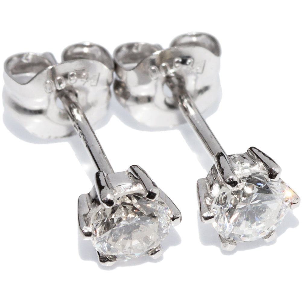 Pt900 Platinum Diamond Earrings 0.32ct in Great Condition