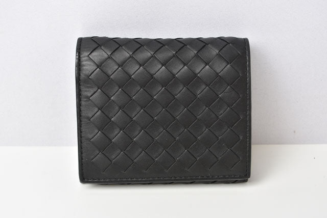 Bottega Veneta Leather Mini Wallet Black