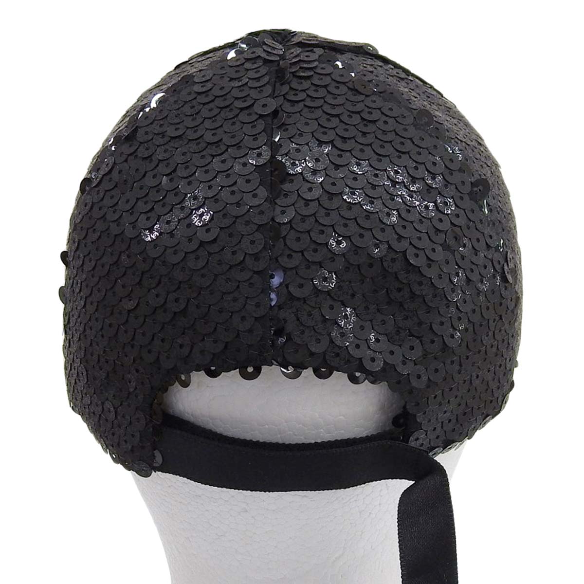 Chanel Sequin Cap Black Gold Silver