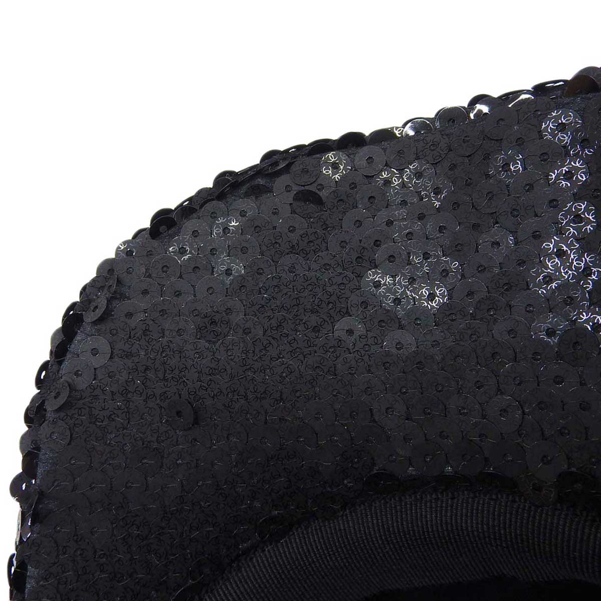 Chanel Sequin Cap Black Gold Silver