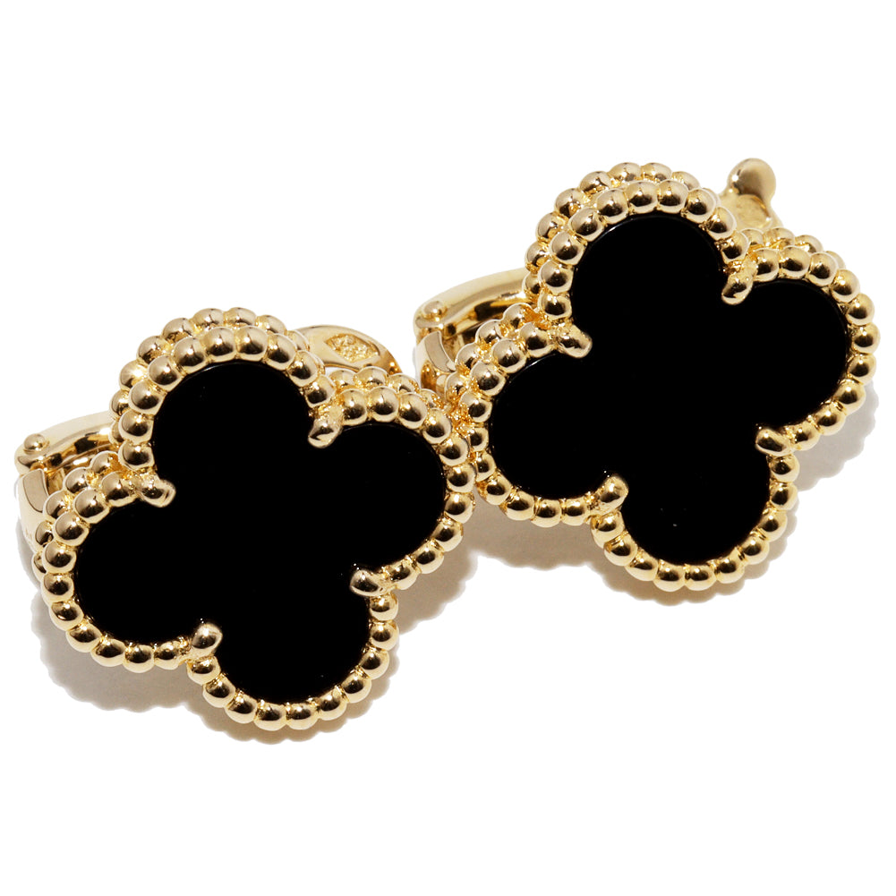 Van Cleef & Arpels Onyx Vintage Alhambra Earrings