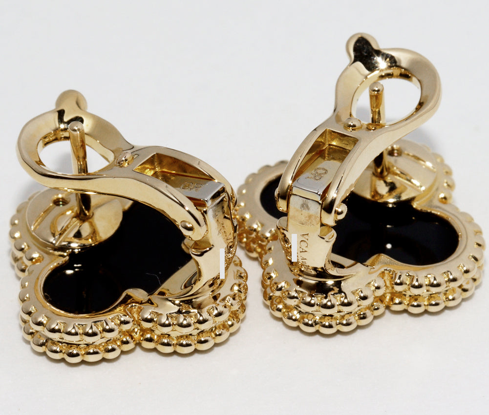 Van Cleef & Arpels K18YG Onyx Earrings VCARA44200 in Great Condition