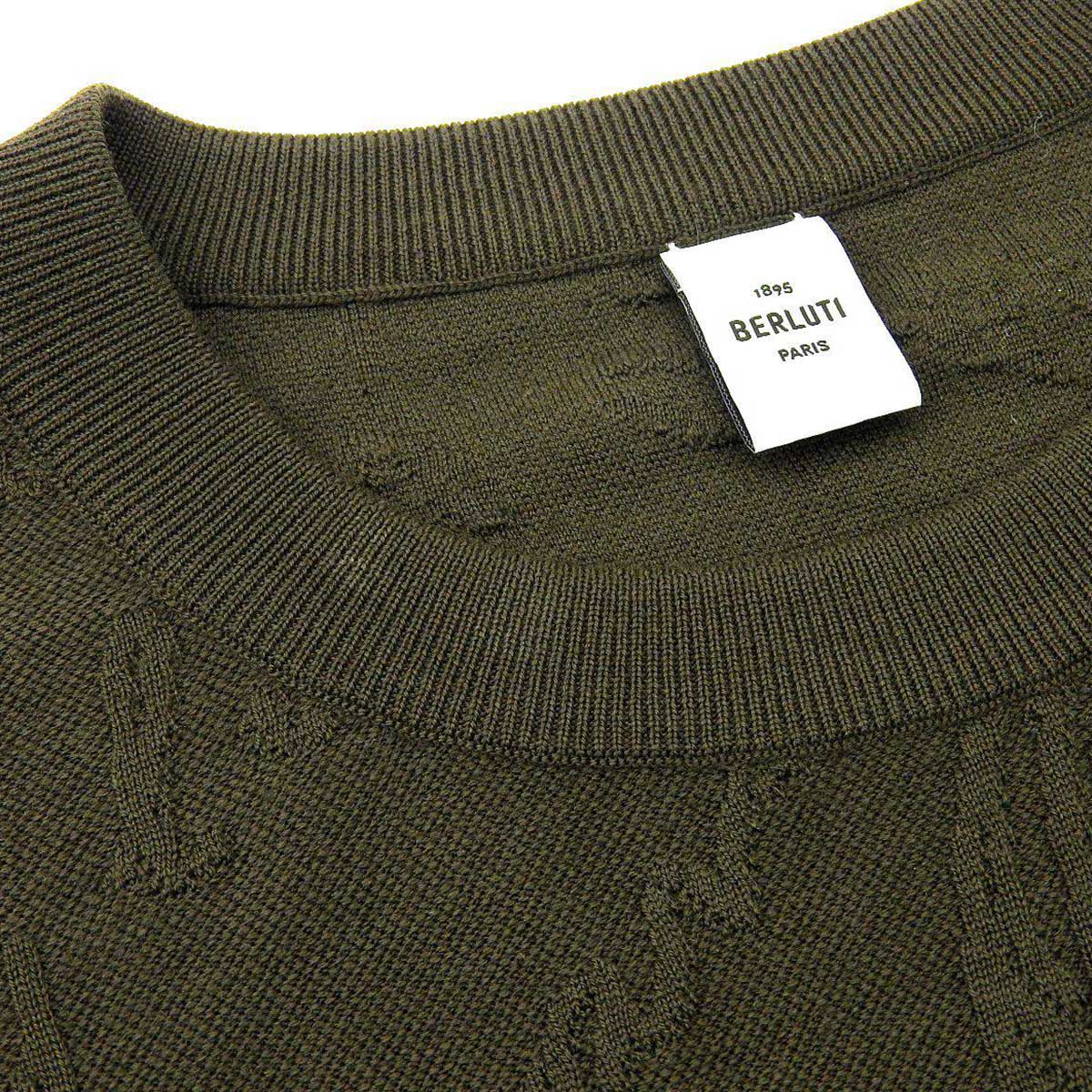 Berluti Wool Knit Sweater Khaki