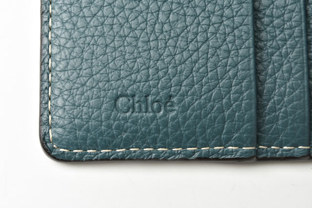 Chloe Darryl Small Trifold Wallet Steel Blue