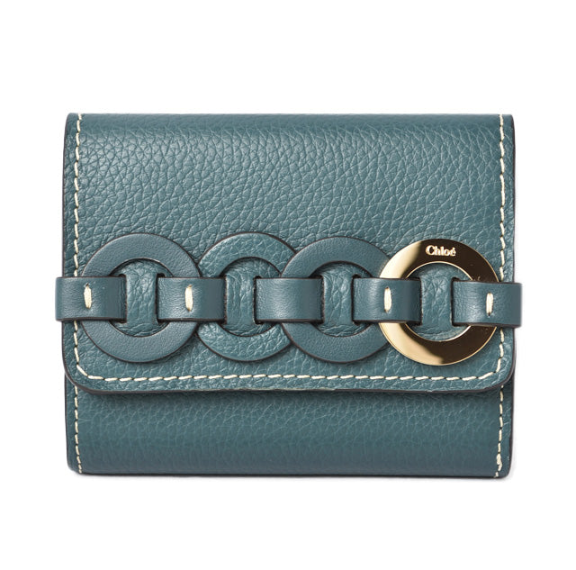 Chloe Darryl Small Trifold Wallet Steel Blue