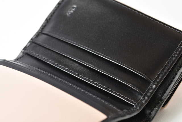 Chloe KIKI Small Leather Cotton Wallet Black Beige