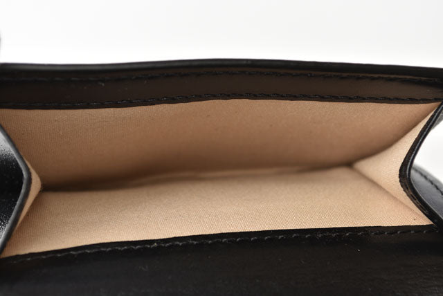 Chloe KIKI Small Leather Cotton Wallet Black Beige