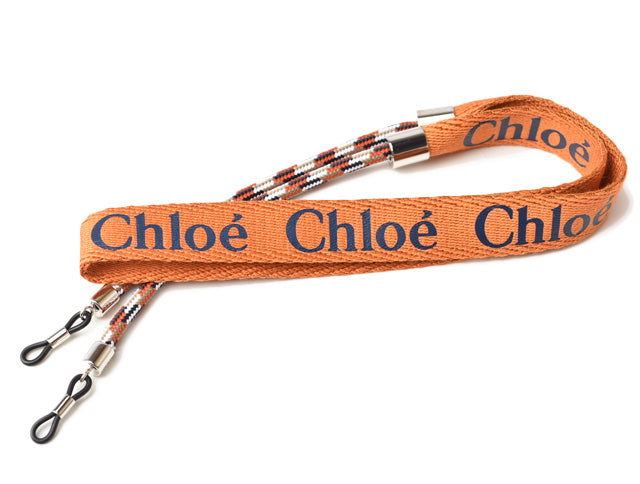 Chloe Canvas Eyewear Strap Orange/Navy