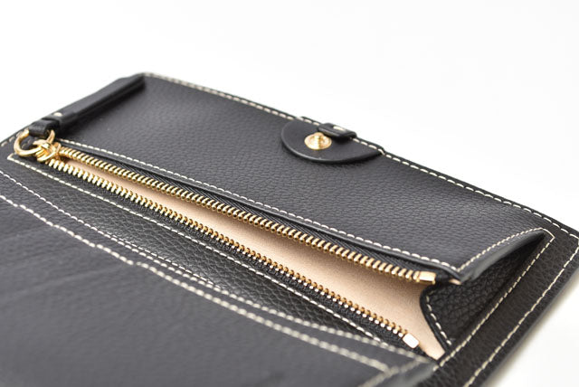 Chloe Darryl Black Calf Leather Long Wallet