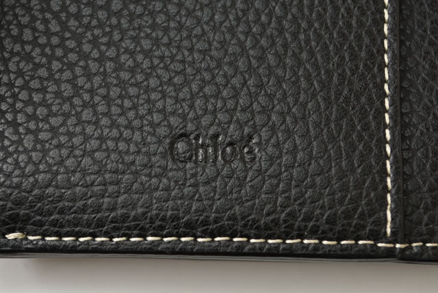 Chloe Darryl Black Calf Leather Long Wallet