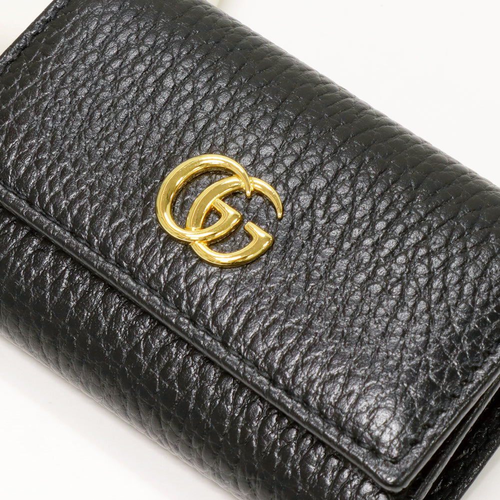 Gucci GG Marmont 6 Key Case Black Calf 456118