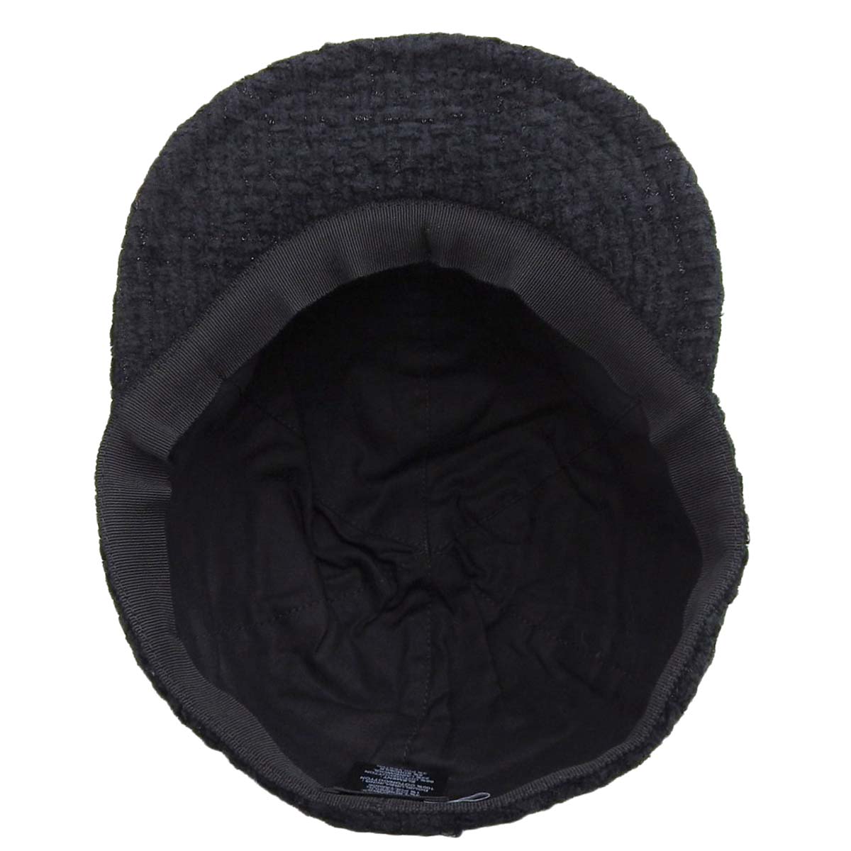 Chanel Tweed Cap Black Wool Blend