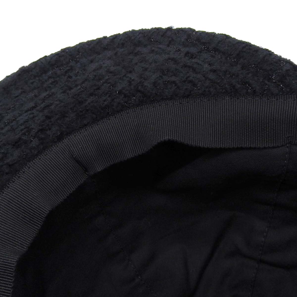 Chanel Tweed Cap Black Wool Blend