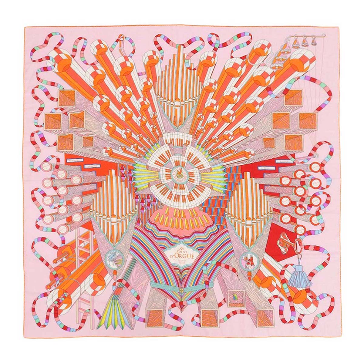 Hermes Scarf Pink Multicolor