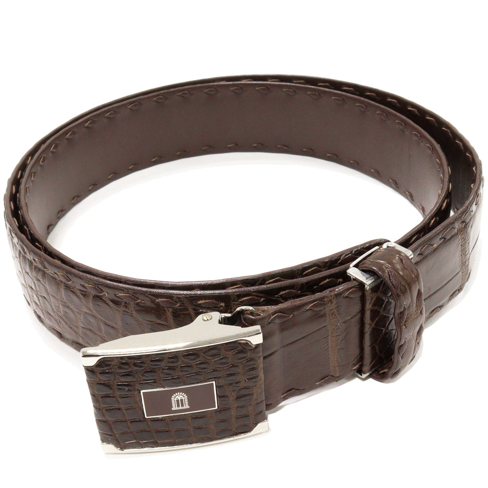 Takeo Nishida Crocodile Leather Belt Brown