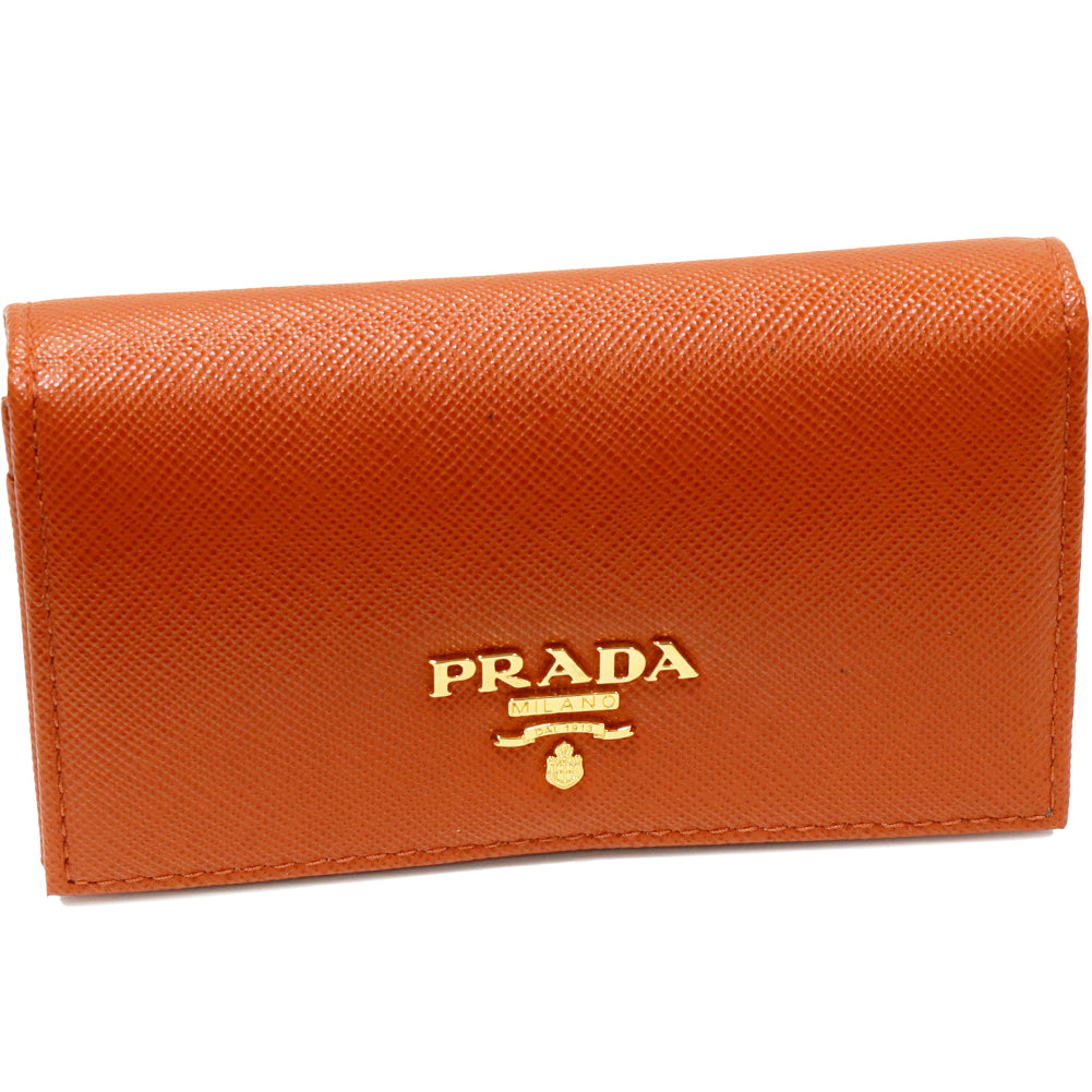 Prada Bifold Card Case Saffiano Metal Calf 1M1122 in Great Condition