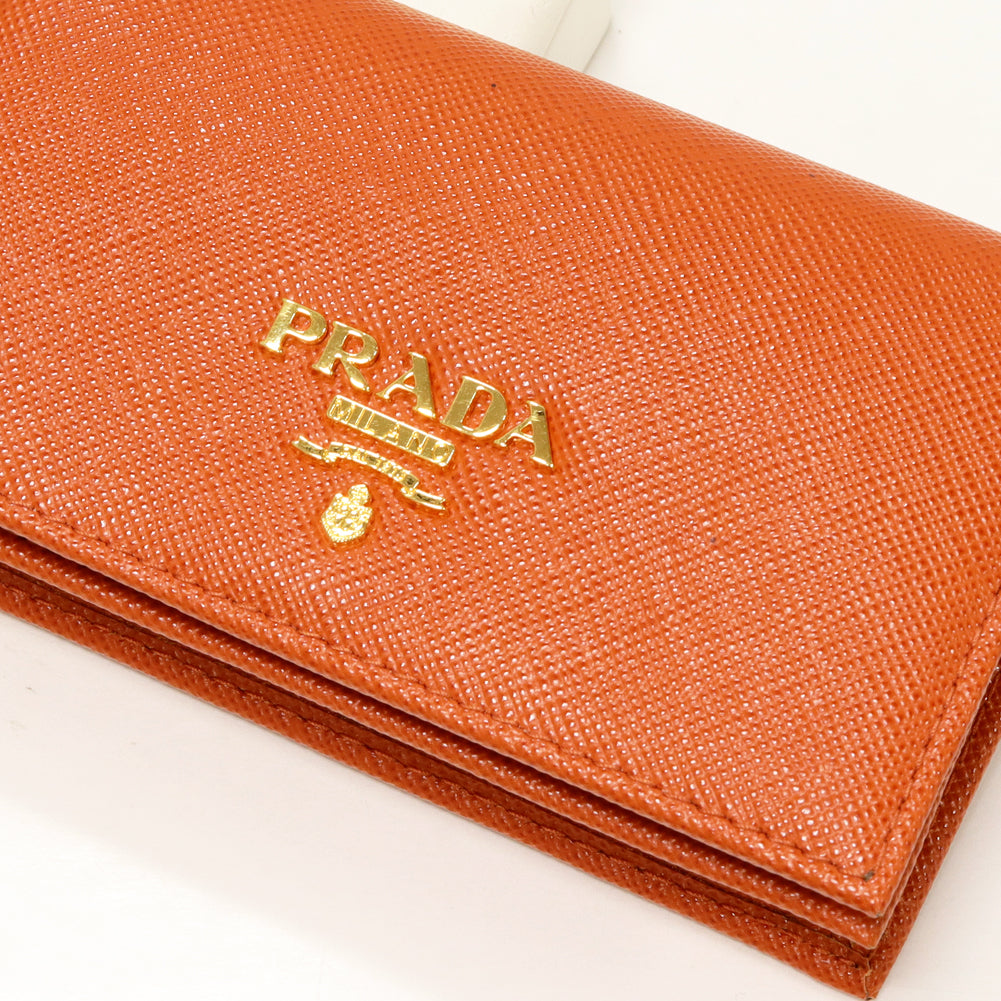 Prada Bifold Card Case Saffiano Metal Calf 1M1122 in Great Condition