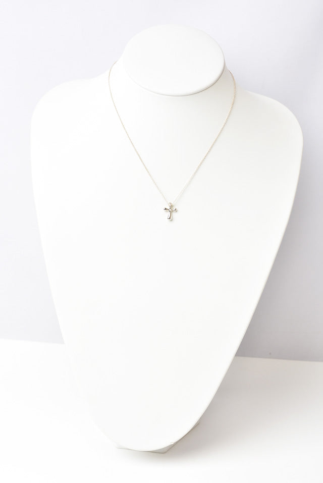 Tiffany & Co Silver Necklace/Pendant Cross Motif 1.2cm