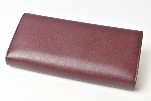 Salvatore Ferragamo Leather Long Wallet Vara Ribbon Burgundy