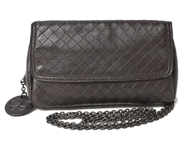 Bottega Veneta Leather Shoulder/Clutch Bag Intrecciato Mirage with Chain