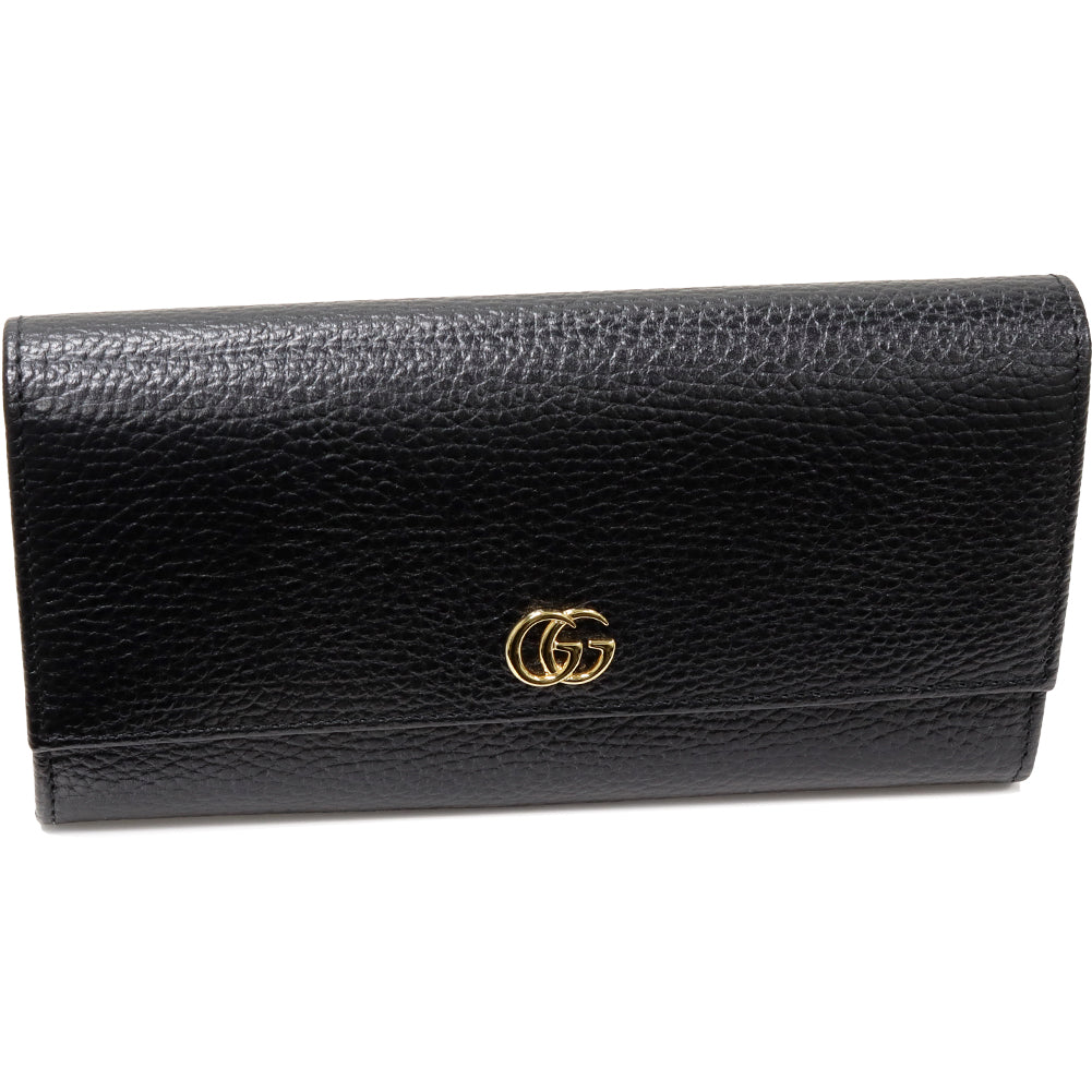 Gucci GG Marmont Continental Wallet Black Calf Leather in Pristine Condition