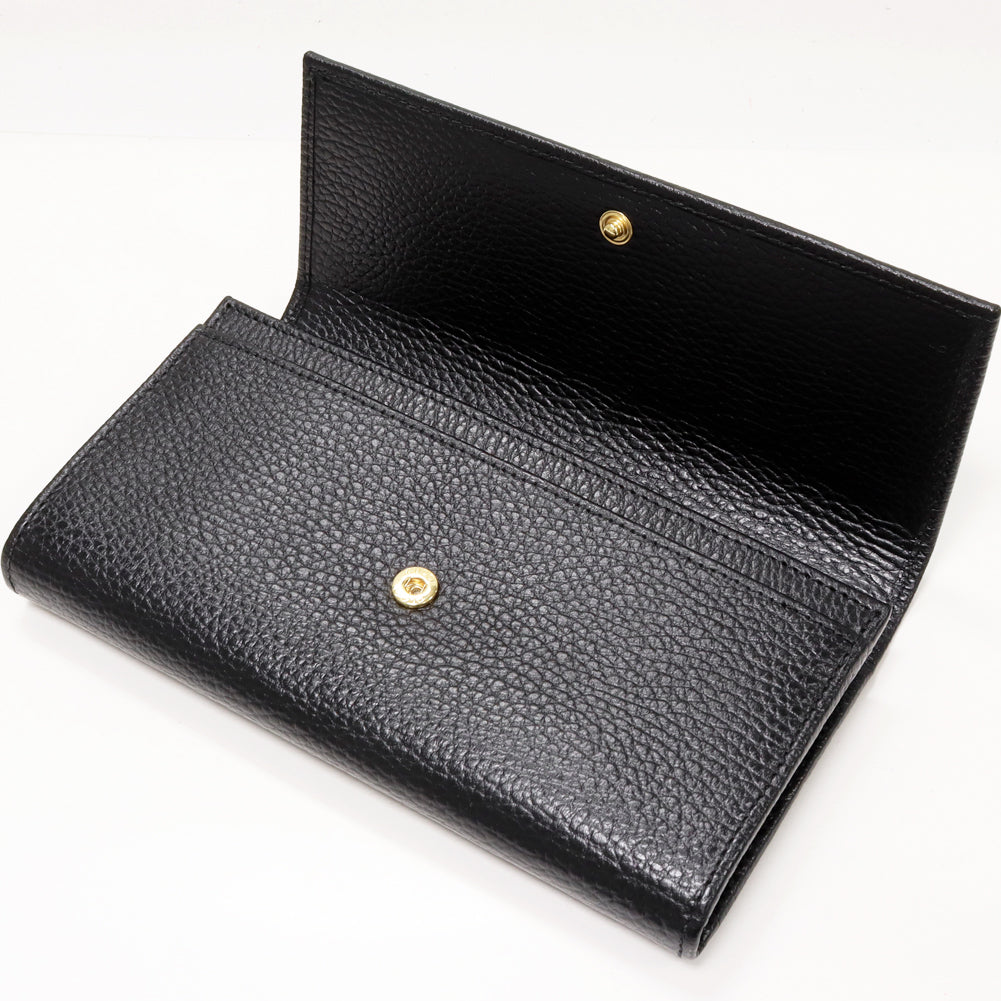 Gucci GG Marmont Continental Wallet Black Calf Leather in Pristine Condition