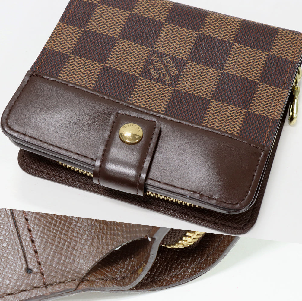 Louis Vuitton Damier Compact Zip Wallet N61668 in Great Condition