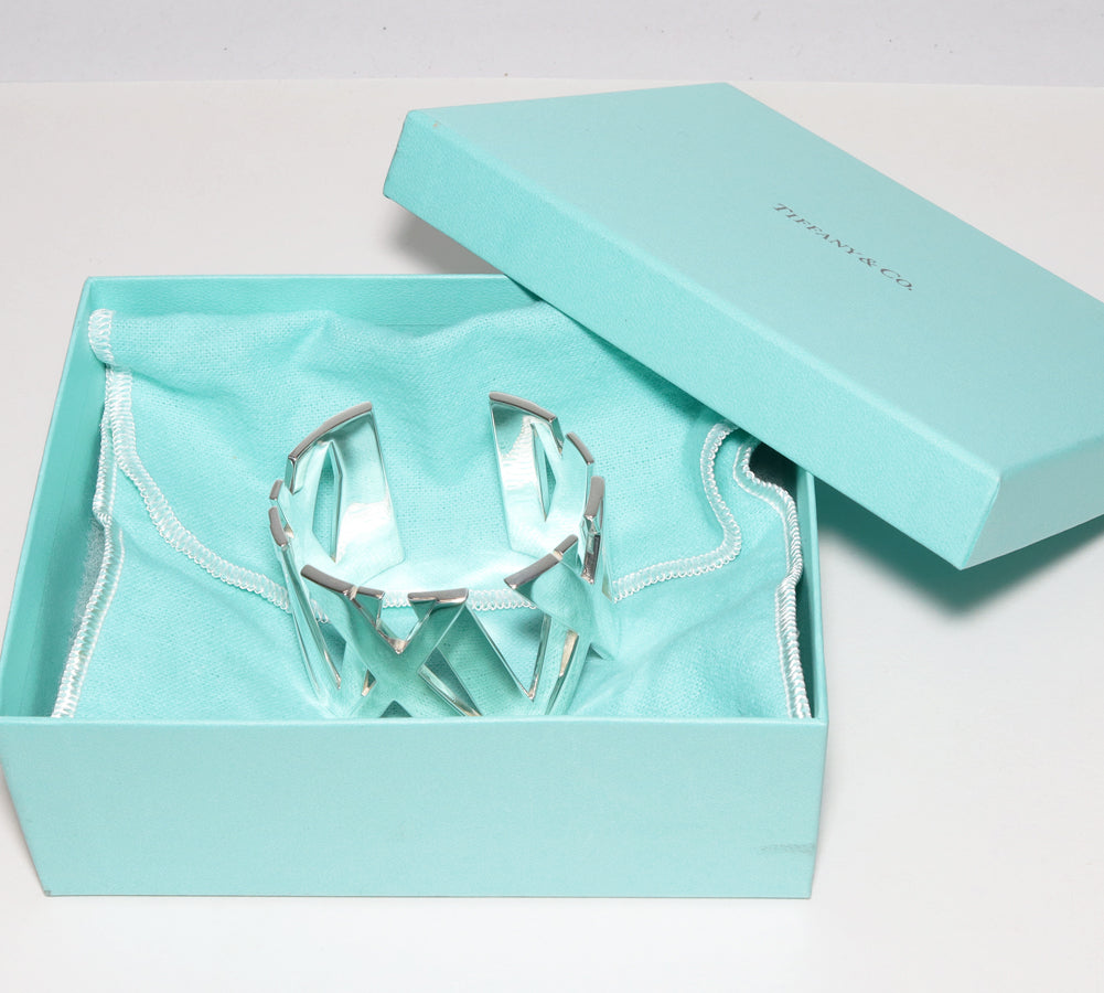 Tiffany & Co Silver 925 Atlas Cuff Bracelet in Great Condition