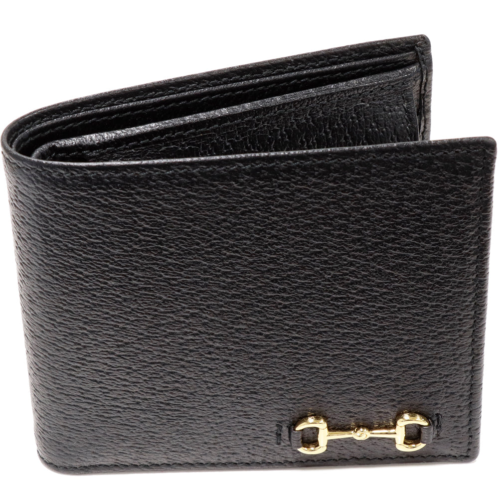 Gucci Bifold Wallet Horsebit Calf Black in Pristine Condition