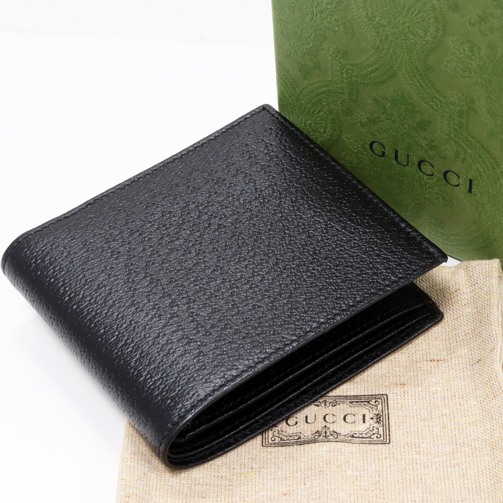 Gucci Bifold Wallet Horsebit Calf Black in Pristine Condition