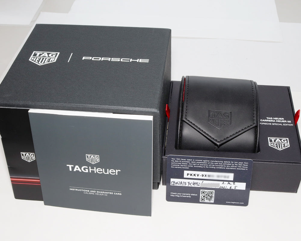 TAG Heuer Carrera Calibre Heuer 02 Porsche Special Edition Automatic Watch CBN2A1F in Great Condition