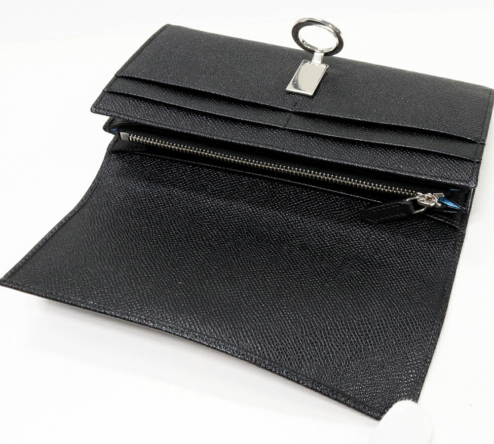 Bvlgari Black Leather Zip Wallet 30414