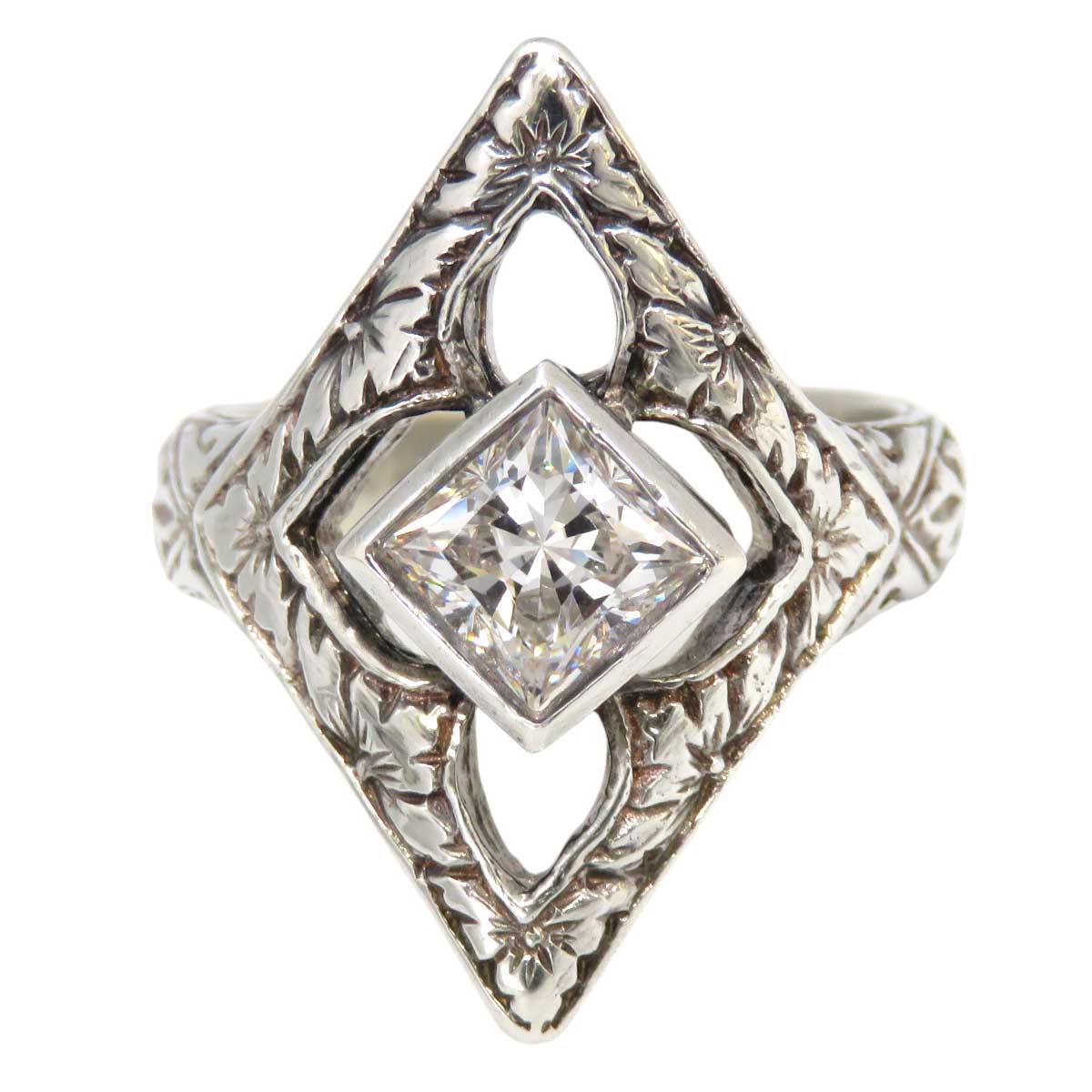 SV925 Zircon Gothic Square Ring