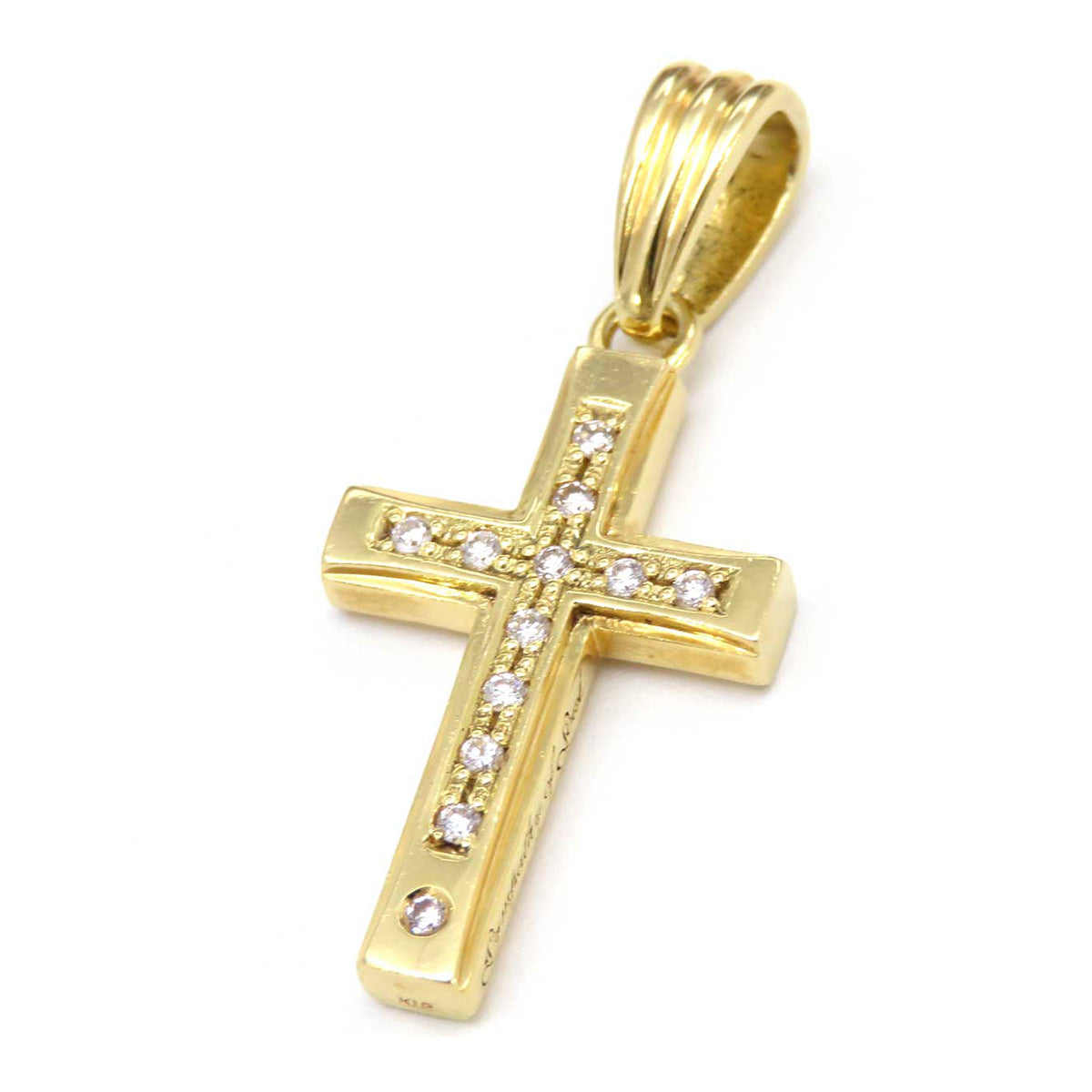 K18 Diamond Cross Pendant Top