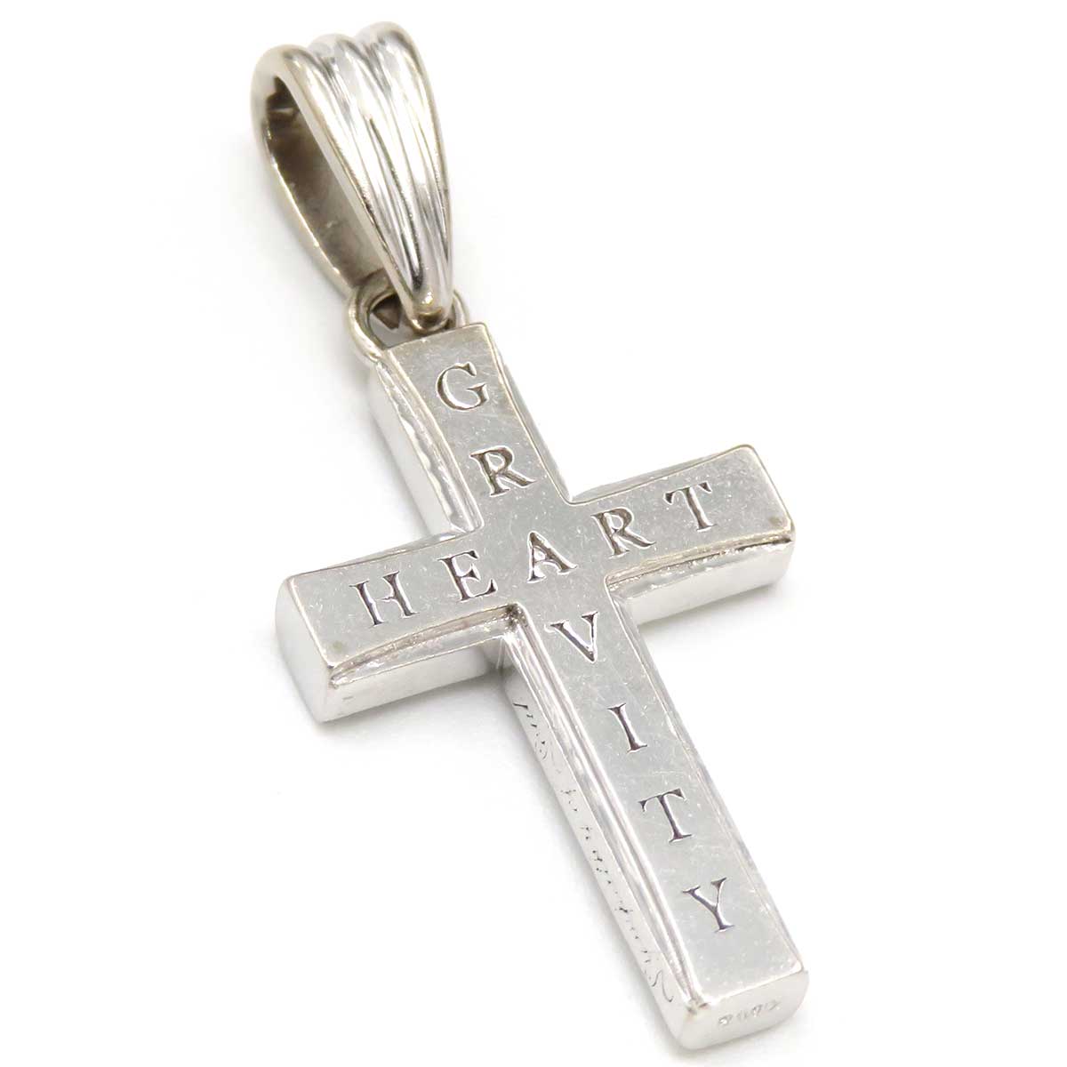 K18WG Diamond Cross Pendant Top