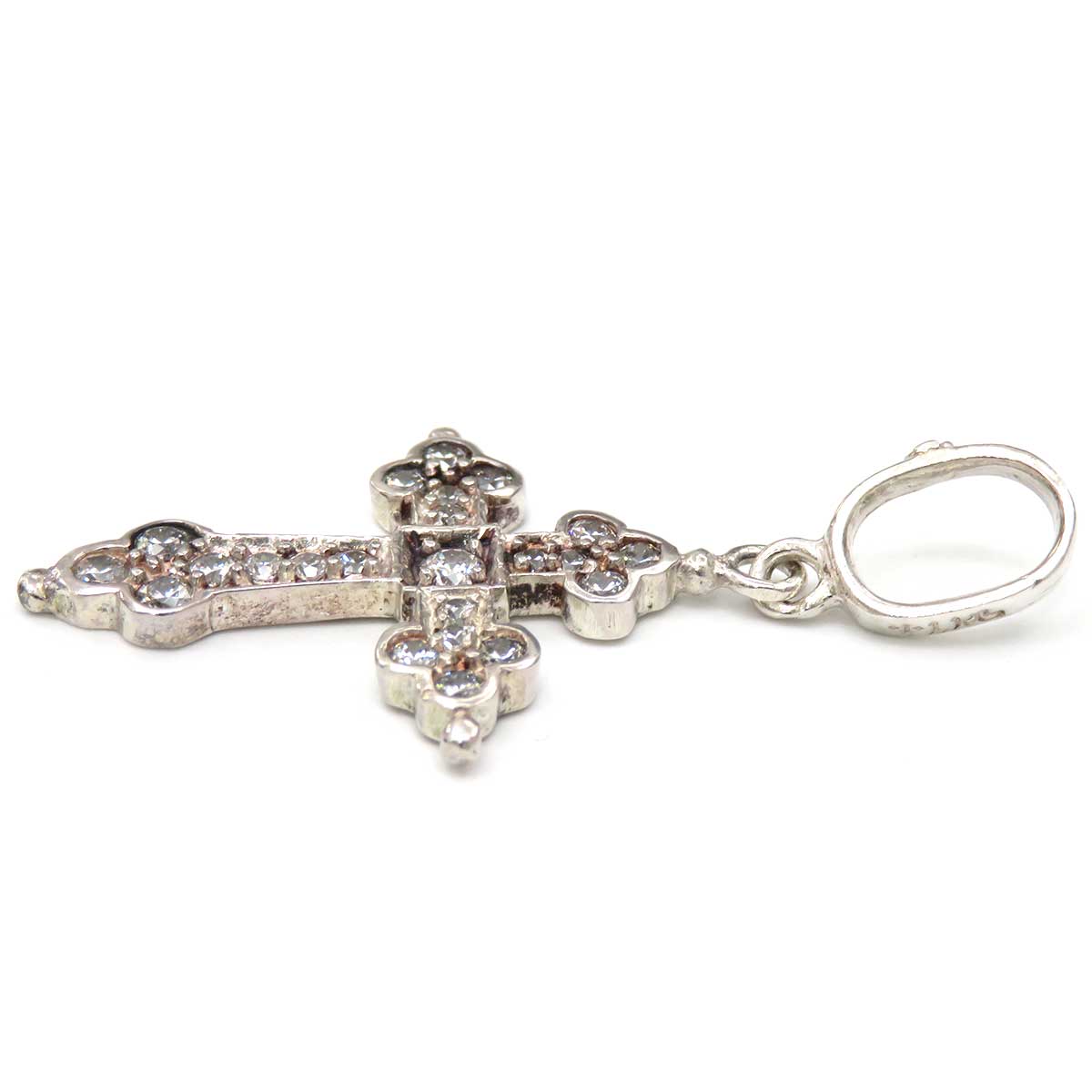 SV925 Cubic Zirconia Gothic Cross Pendant