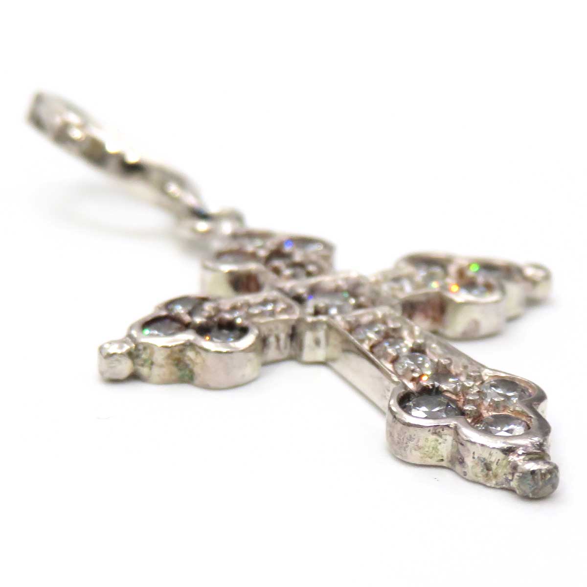 SV925 Cubic Zirconia Gothic Cross Pendant