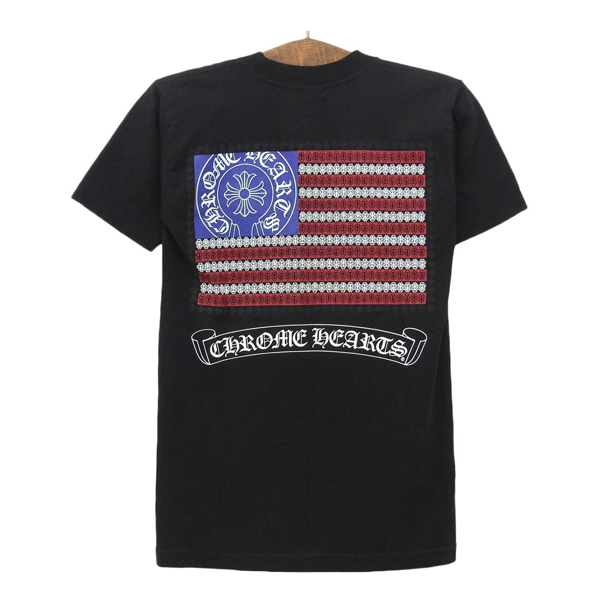 Chrome Hearts Black T-Shirt American Flag Print